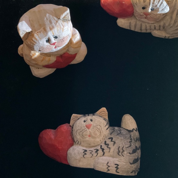 VTG Midwest of Canon Falls Resin Kitty Cats With Red Hearts ❤️ 3 Total - Picture 2 of 11